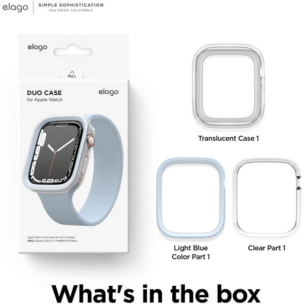 elago Duo Apple Watch 7 Koruyucu Klf (41mm)-Light Blue