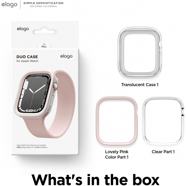 elago Duo Apple Watch 7 Koruyucu Klf (41mm)-Pink