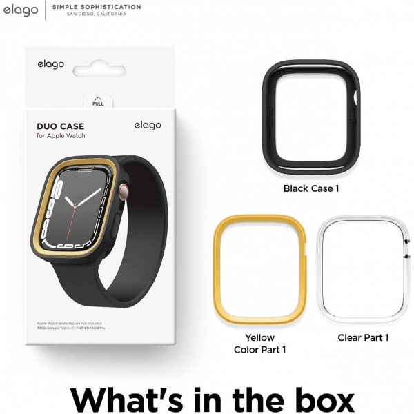 elago Duo Apple Watch 7 Koruyucu Klf (41mm)-Yellow