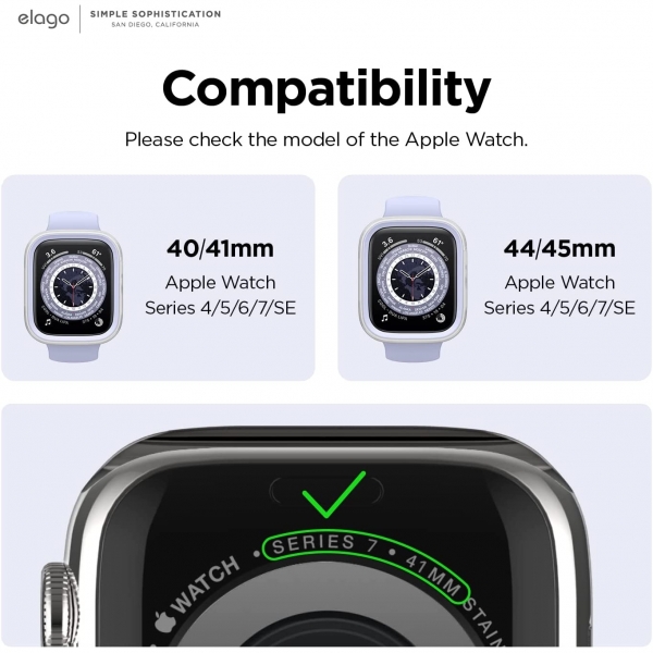 elago Duo Apple Watch 7 Koruyucu Klf (41mm)-Purple