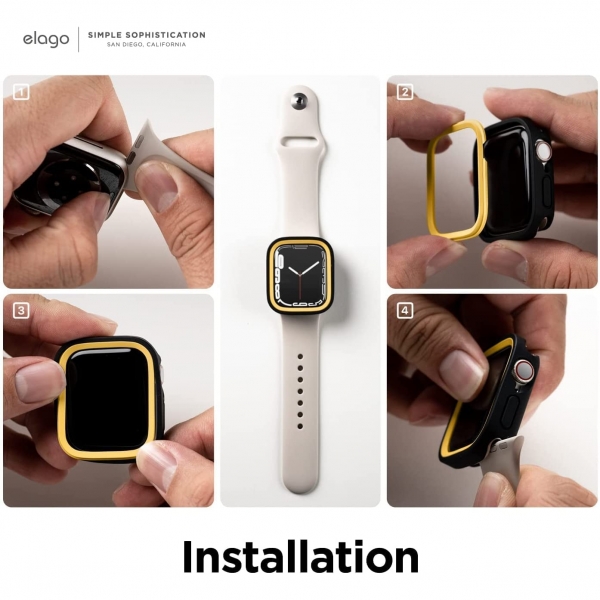 elago Duo Apple Watch 7 Koruyucu Klf (45mm)-Rose Gold