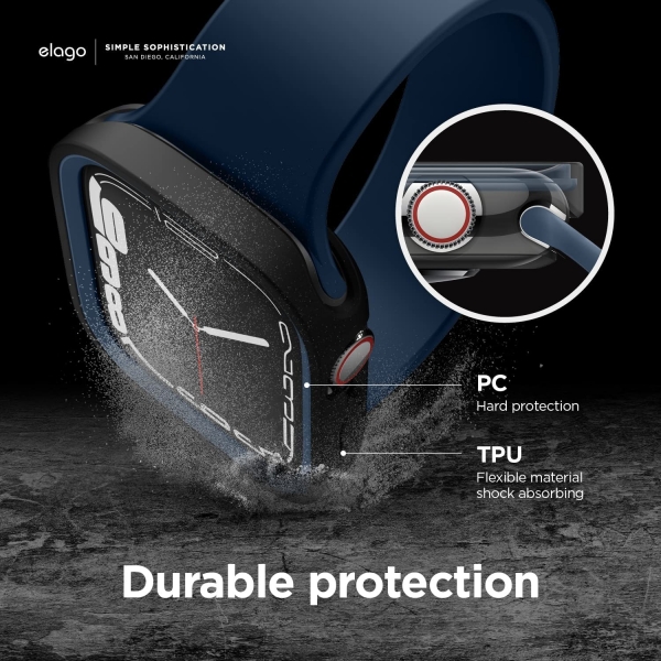 elago Duo Apple Watch 7 Koruyucu Klf (45mm)-Indigo