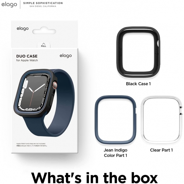 elago Duo Apple Watch 7 Koruyucu Klf (45mm)-Indigo