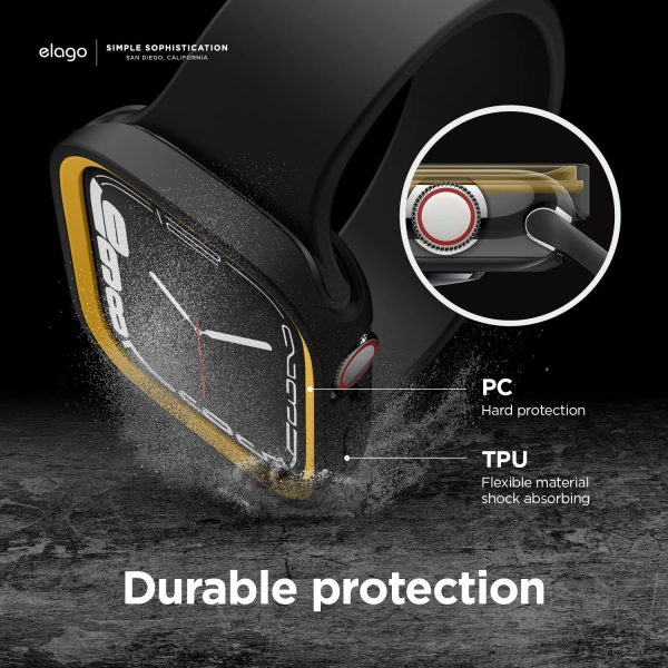 elago Duo Apple Watch 7 Koruyucu Klf (45mm)-Yellow