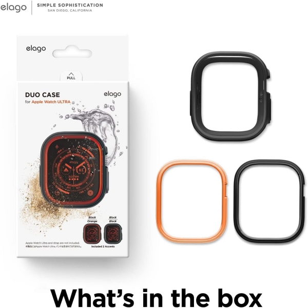 elago Duo Apple Watch Ultra 2. Nesil 49mm Bumper Klf-Black/ Orange