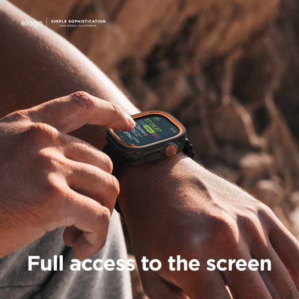 elago Duo Apple Watch Ultra 2. Nesil 49mm Bumper Klf-Black/ Orange