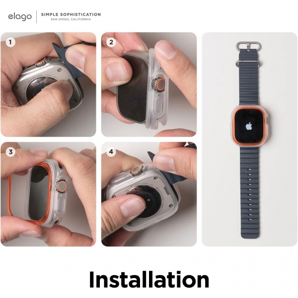 elago Duo Apple Watch Ultra 2. Nesil 49mm Bumper Klf-White/ Orange