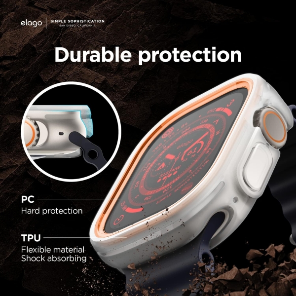 elago Duo Apple Watch Ultra 2. Nesil 49mm Bumper Klf-White/ Orange