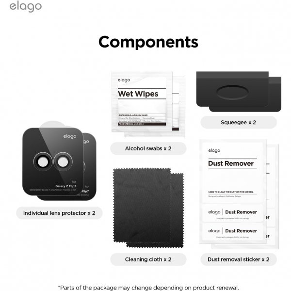 elago Galaxy Z Flip 7 Kamera Koruyucu (2 Paket)