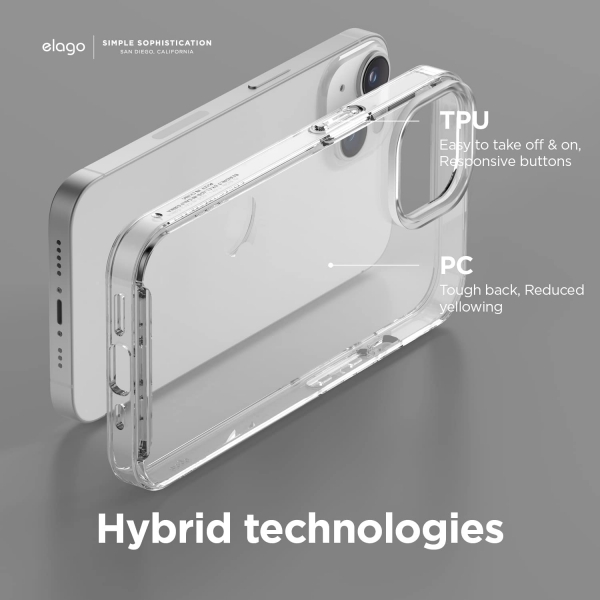 elago Hybrid Serisi iPhone 14 Plus effaf Klf -Clear