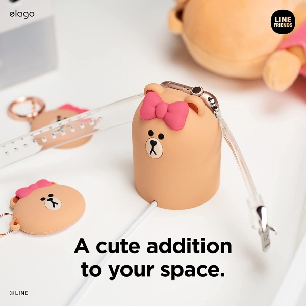 elago LINE Friends W2 Silikon Apple Watch arj Stand-CHOCO