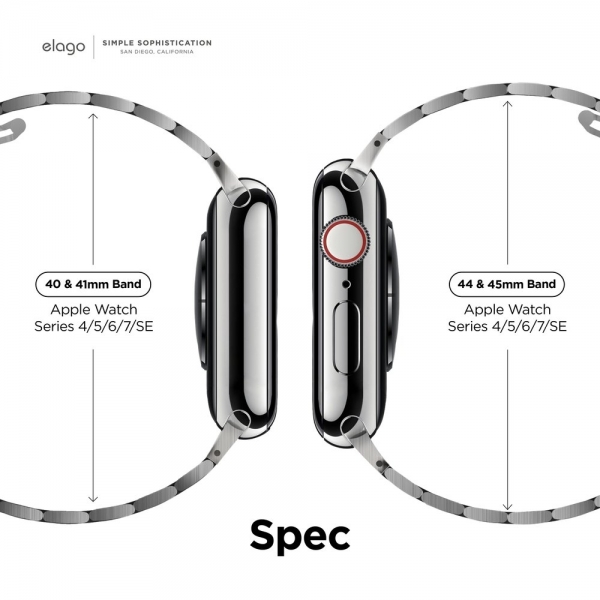 elago Paslanmaz elik Apple Watch 7 Kay (41mm)-Silver