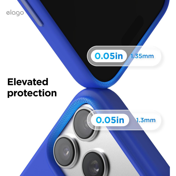 elago Premium iPhone 18 Pro Manyetik Silikon K�l�f-Cobalt Blue