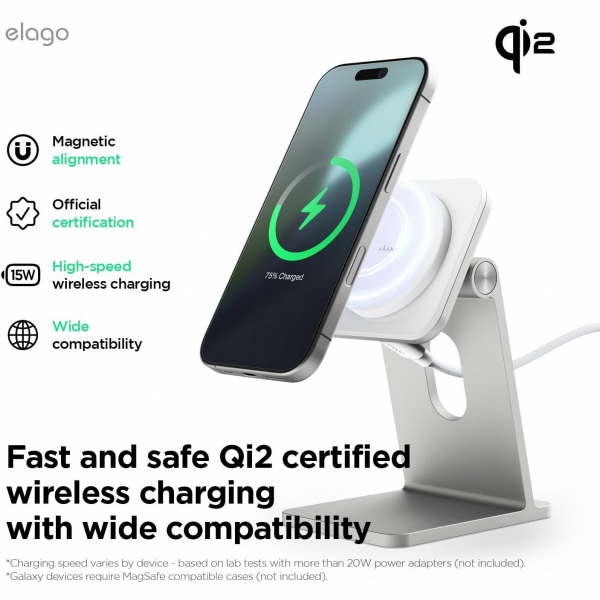 elago Qi2 Kablosuz arj Stand-White