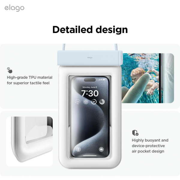elago Su Geirmez Telefon Klf-Light Blue