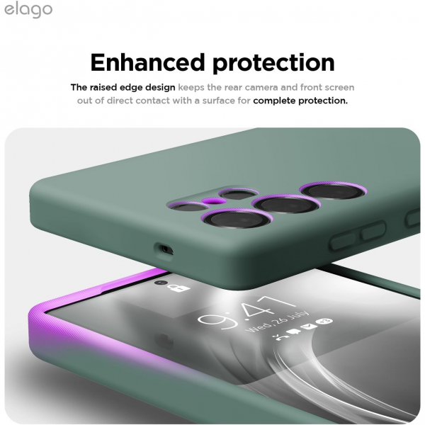 elago Samsung Galaxy S25 Ultra Silikon Klf-Midnight Green