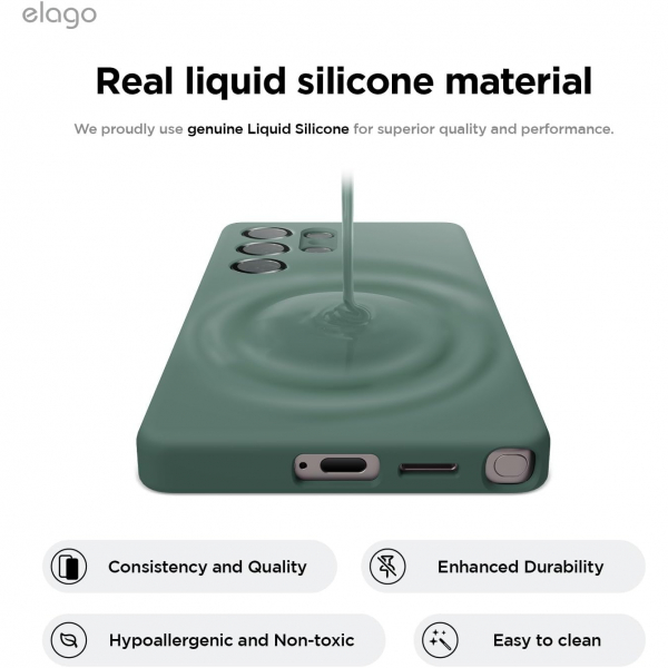 elago Samsung Galaxy S25 Ultra Silikon Klf-Midnight Green