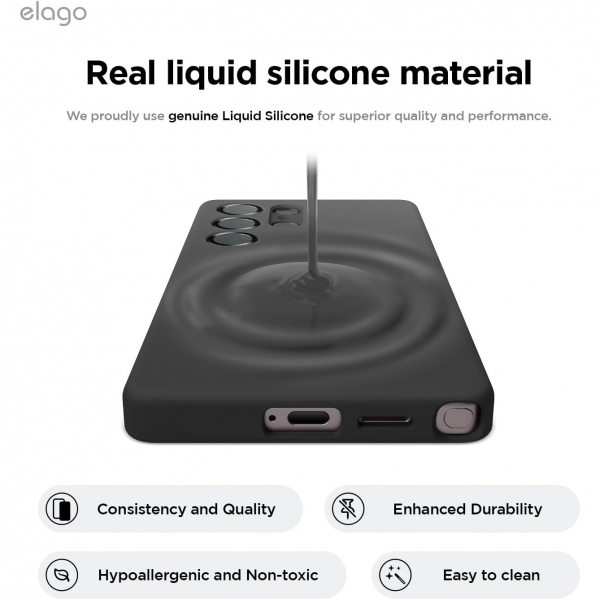 elago Samsung Galaxy S25 Ultra Silikon MagSafe Klf-Black