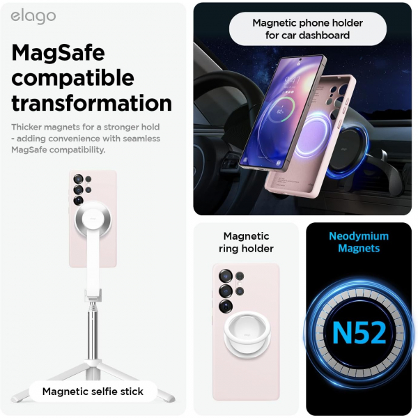 elago Samsung Galaxy S25 Ultra Silikon MagSafe Klf-Lovely Pink