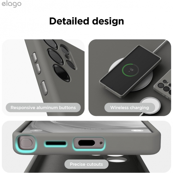elago Samsung Galaxy S25 Ultra Silikon MagSafe Klf-Medium Grey 