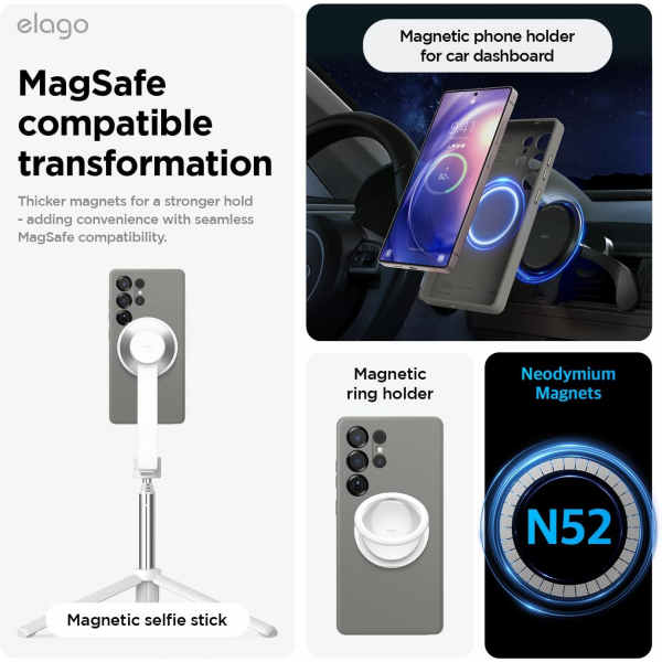 elago Samsung Galaxy S25 Ultra Silikon MagSafe Klf-Medium Grey 