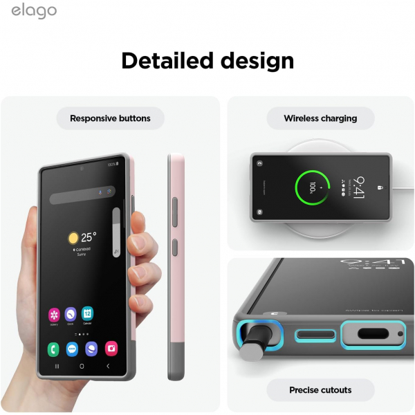 elago Samsung Galaxy S25 Ultra Silikon MagSafe Klf-Lovely Pink Grey