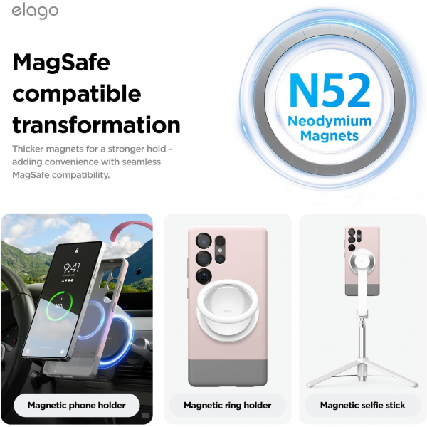 elago Samsung Galaxy S25 Ultra Silikon MagSafe Klf-Lovely Pink Grey