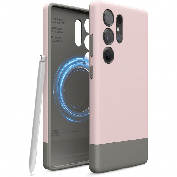 elago Samsung Galaxy S25 Ultra Silikon MagSafe Klf-Lovely Pink Grey