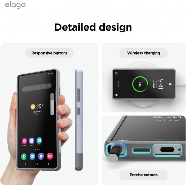 elago Samsung Galaxy S25 Ultra Silikon MagSafe Klf-Light Blue Grey