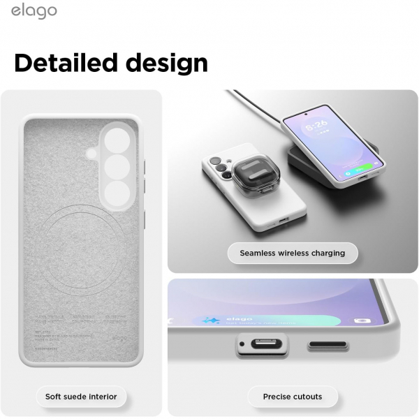elago Samsung Galaxy S26 Magnetic Silicone K�l�f-White
