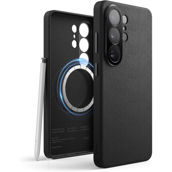 elago Samsung Galaxy S26 Ultra Manyetik Deri K�l�f-Black