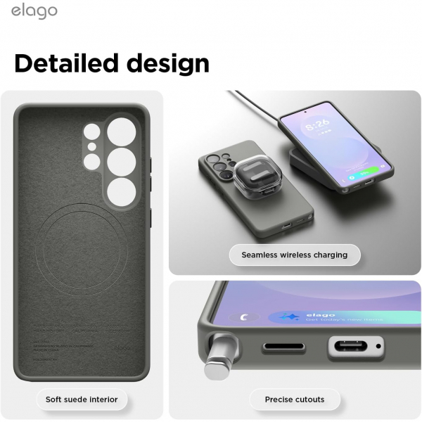 elago Samsung Galaxy S26 Ultra Magnetic Silicone K�l�f-Medium Grey
