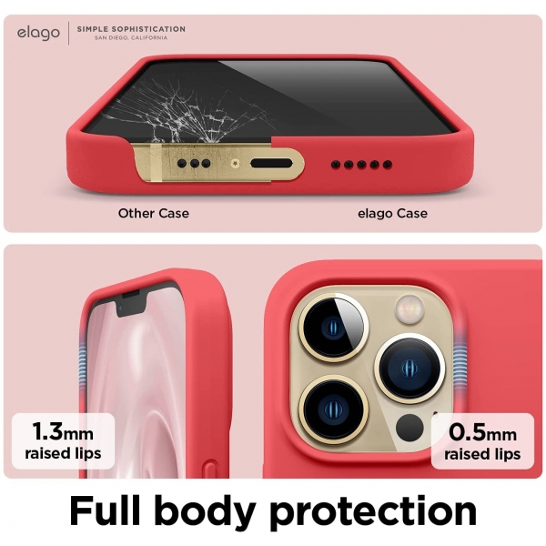 elago iPhone 13 Pro Silikon Klf-Red
