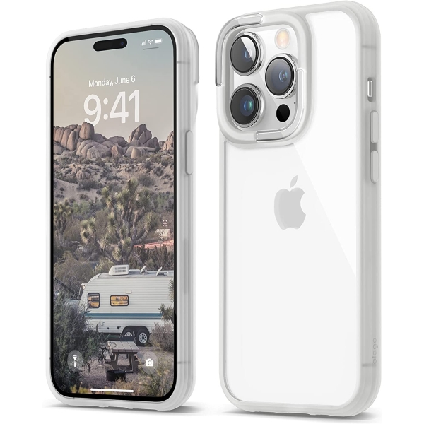 elago Dual Clear Serisi iPhone 14 Pro Klf-White