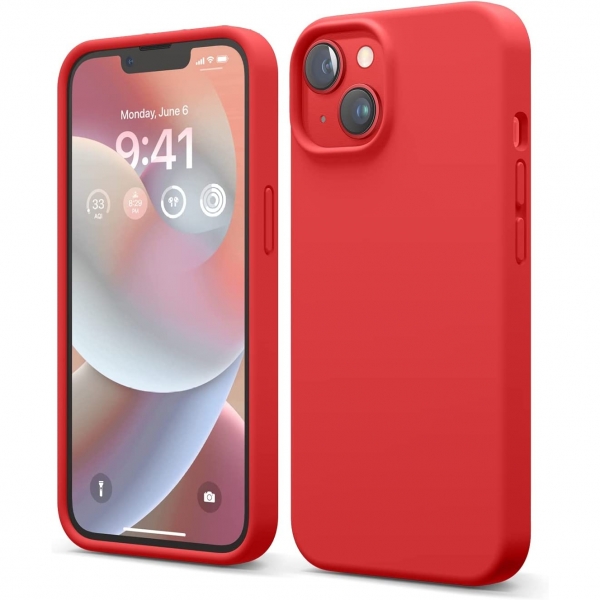 elago iPhone 14 Plus Silikon Klf-Red