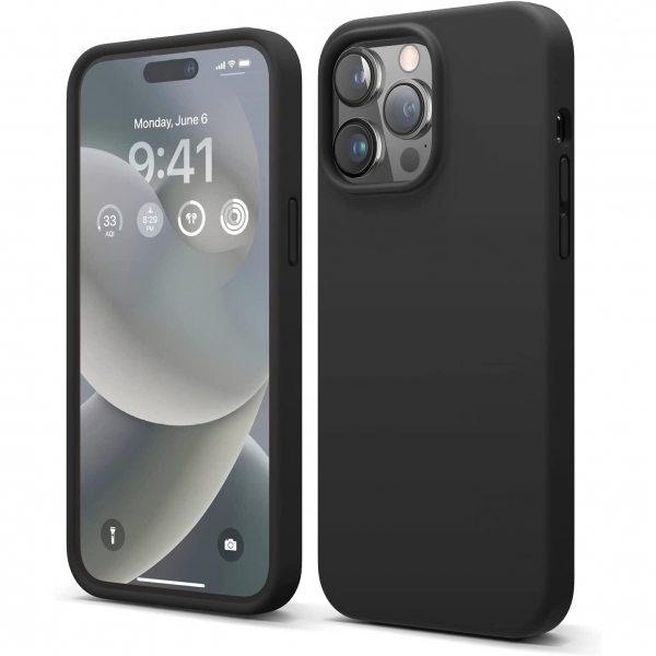 elago iPhone 14 Pro Max Silikon Klf-Black