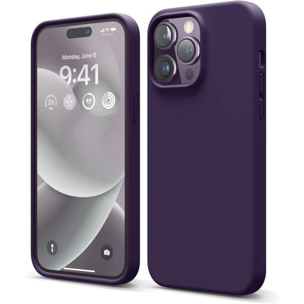 elago iPhone 14 Pro Max Silikon Klf-Deep Purple