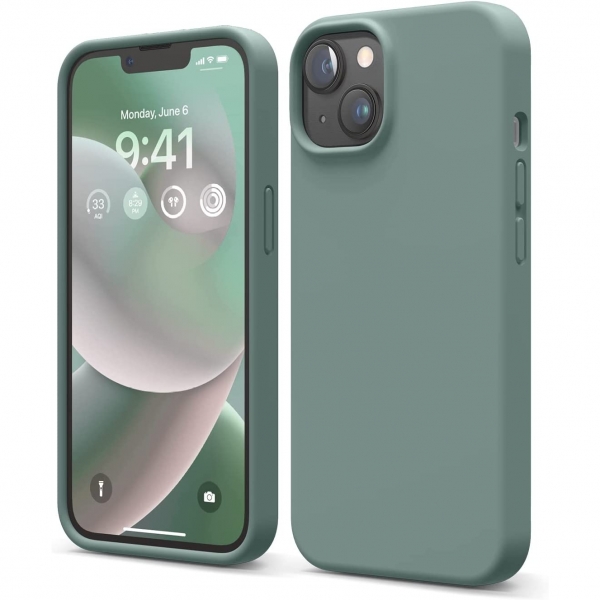 elago iPhone Apple 15 Silikon Klf-Midnight Green