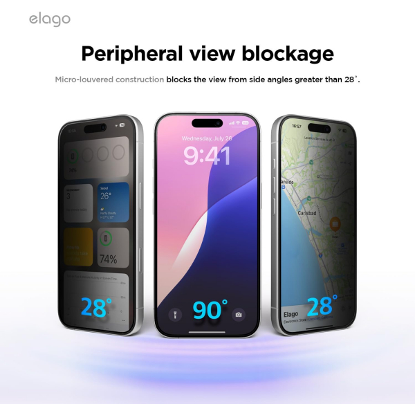 elago iPhone 16 Privacy Ekran Koruyucu(2 Adet)