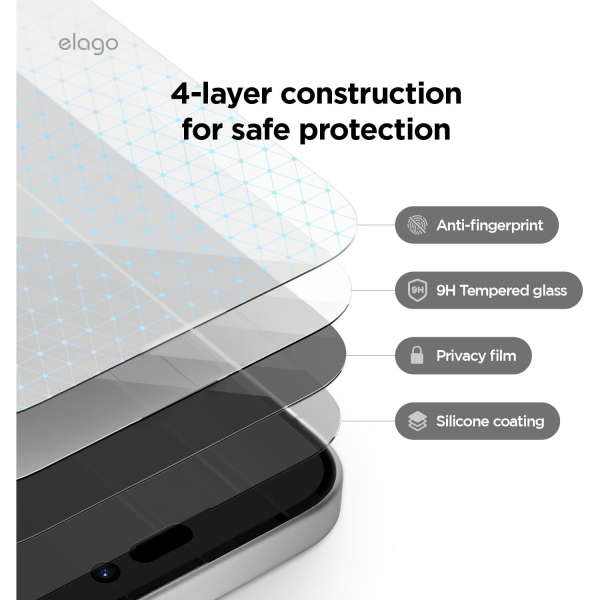 elago iPhone 16 Privacy Ekran Koruyucu(2 Adet)