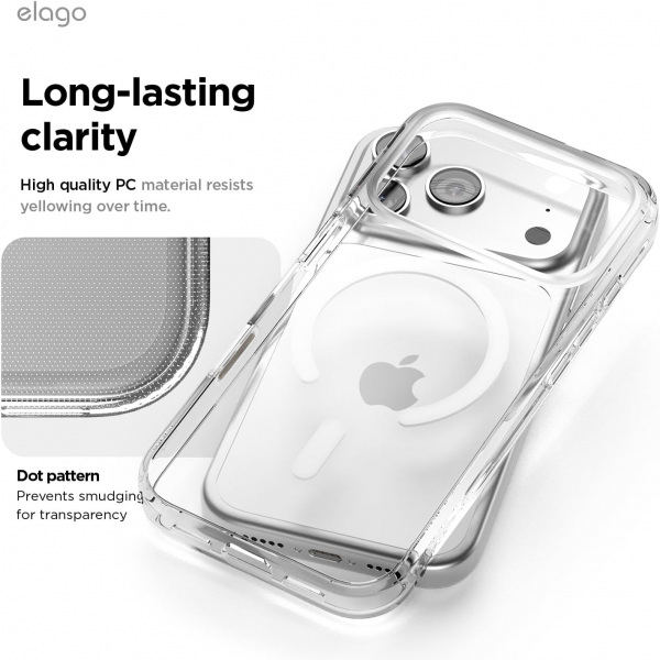elago iPhone 18 Pro Manyetik Hibrit �effaf K�l�f-Clear