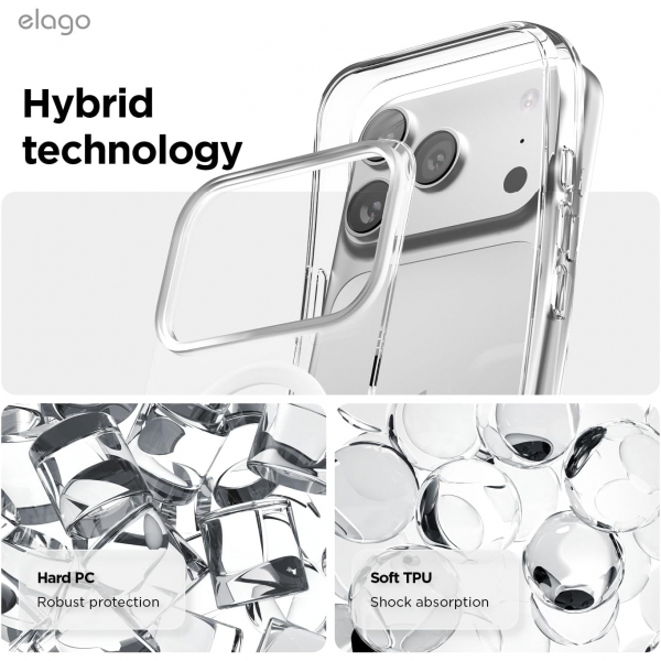 elago iPhone 18 Pro Manyetik Hibrit �effaf K�l�f-Clear