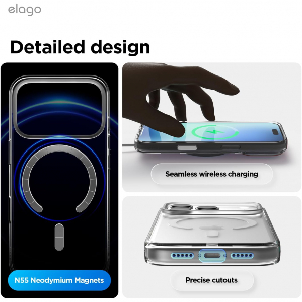 elago iPhone 18 Pro Manyetik Hibrit �effaf K�l�f-Clear