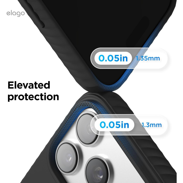 elago iPhone 18 Pro Max Manyetik Kenarl� Silikon K�l�f-Black