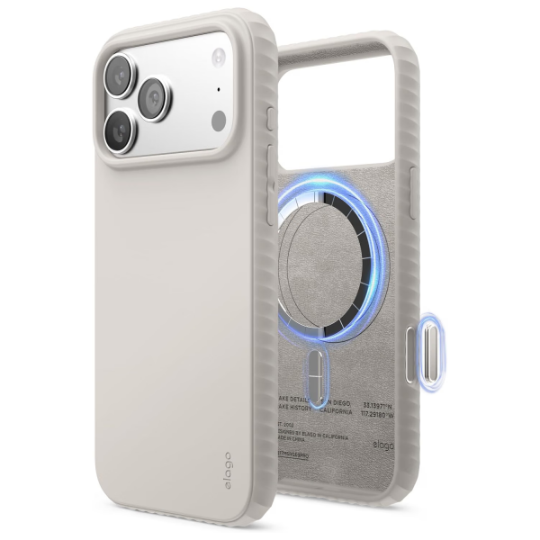 elago iPhone 18 Pro Max Manyetik Kenarl� Silikon K�l�f-Stone