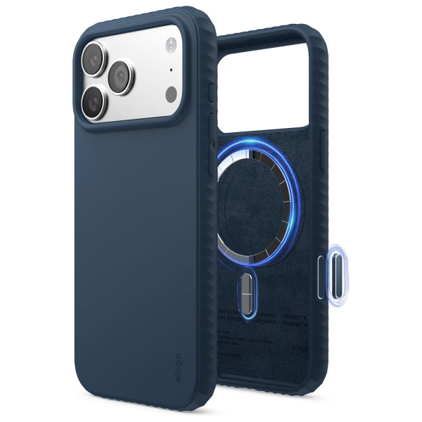 elago iPhone 18 Pro Max Manyetik Kenarl� Silikon K�l�f-Jean Indigo