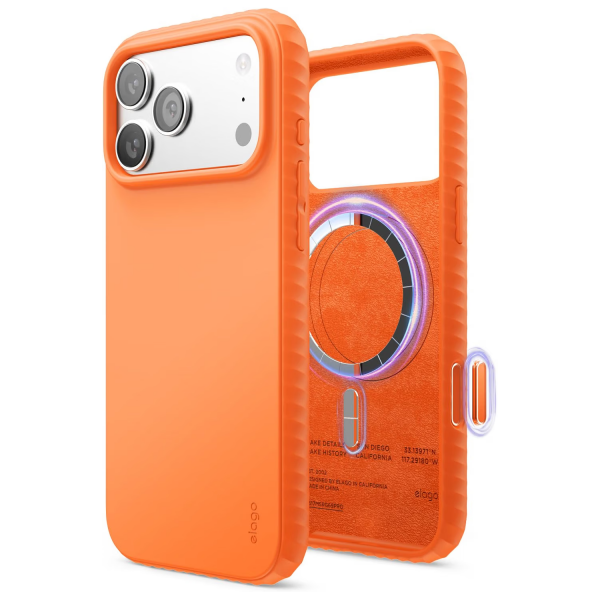 elago iPhone 18 Pro Max Manyetik Kenarl� Silikon K�l�f-Orange