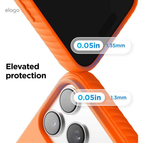 elago iPhone 18 Pro Max Manyetik Kenarl� Silikon K�l�f-Orange