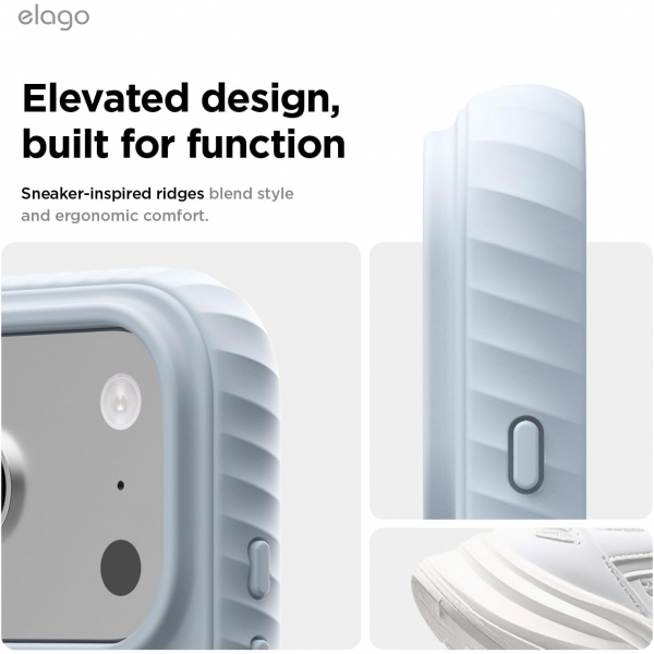 elago iPhone 18 Pro Max Manyetik Kenarl� Silikon K�l�f-Light Blue
