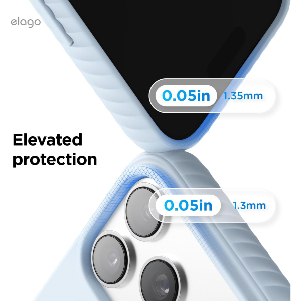 elago iPhone 18 Pro Max Manyetik Kenarl� Silikon K�l�f-Light Blue